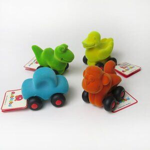 Rubbabu Sensory Velvety Wheeled Rubber Toys (Snake, Duck, Monkey, Car)